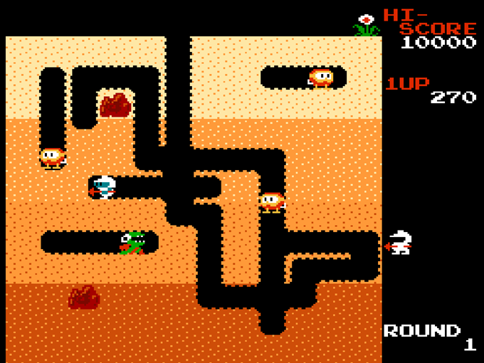 Jugando Dig Dug