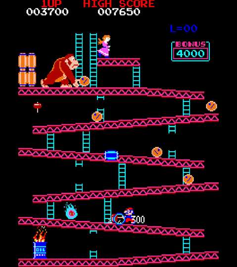 Jugando a Donkey Kong