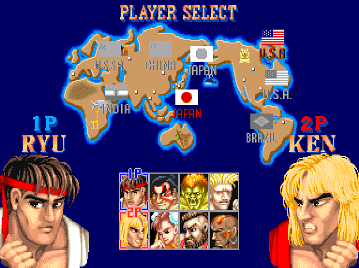 Street Fighter seleccionar personajes